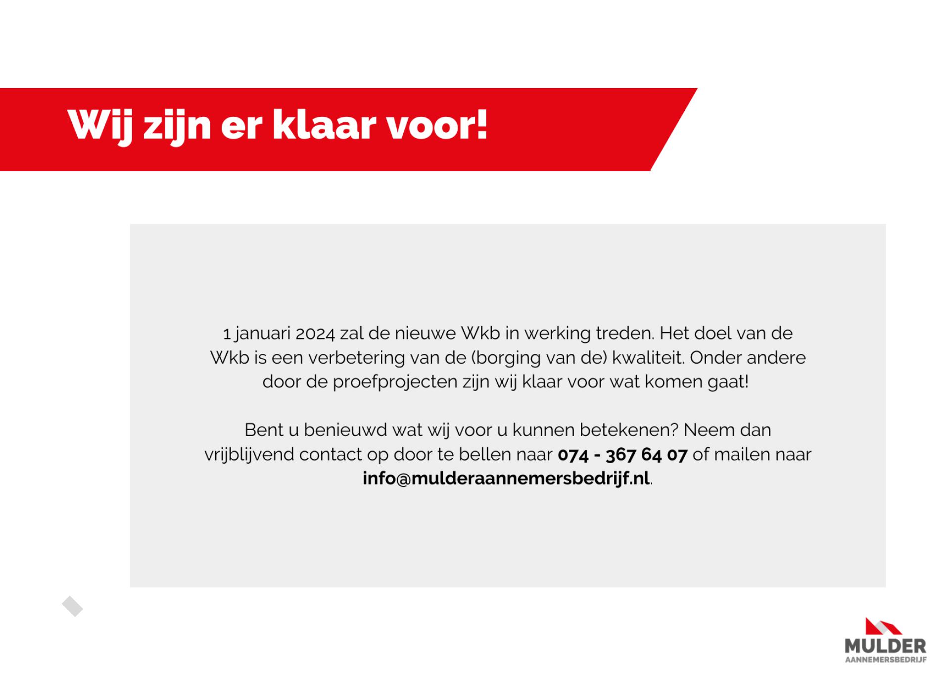 Proefproject II Wet Kwaliteitsborging (Wkb)