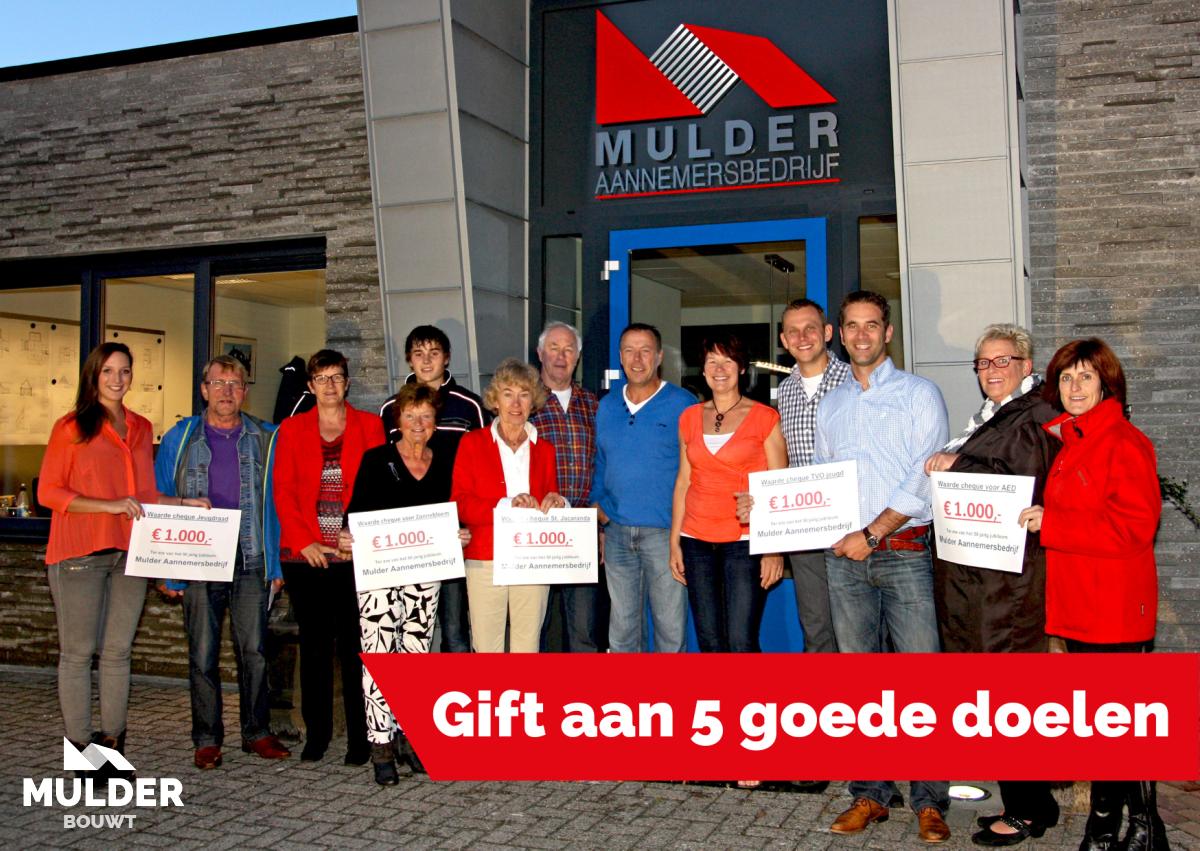Gift aan 5 goede doelen