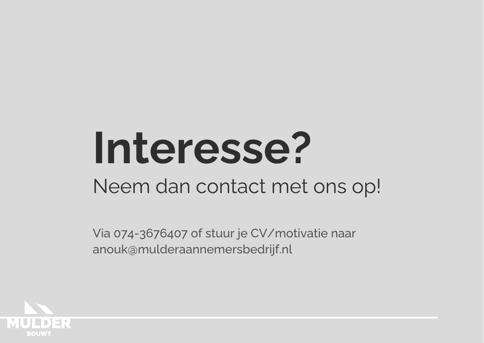 Vacature Timmerman (m/v) (40 uur)