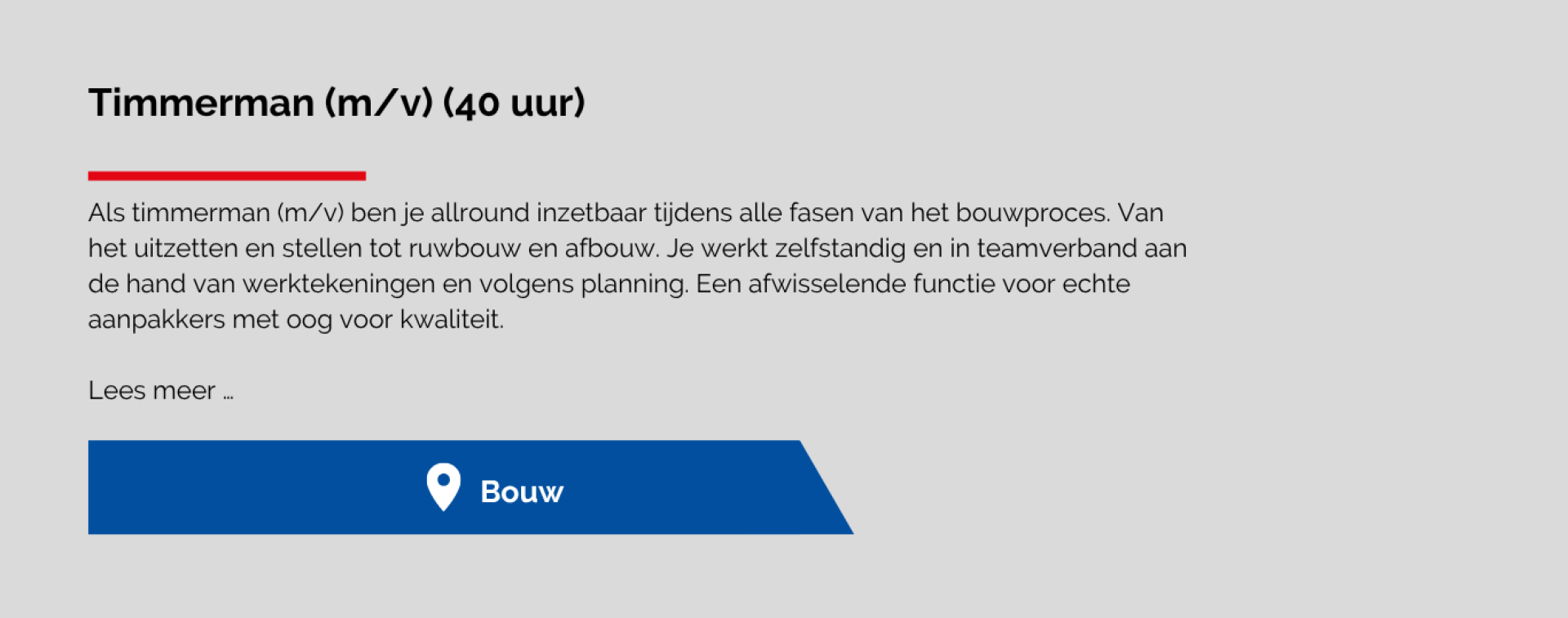 Vacature timmerman